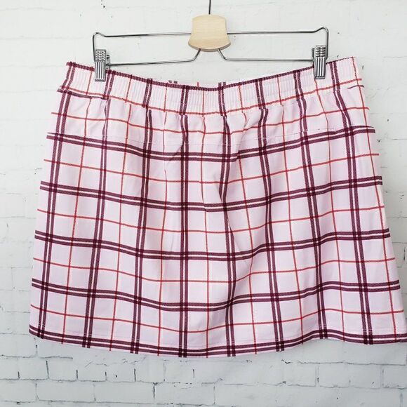 NEW Lady Hagen Golf Skort Skirt Size XL Clubhouse Plaid Burgundy Red Pink 16" - Picture 4 of 11